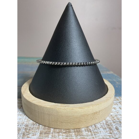 Silver Metal Beaded Bracelet Bangle Women - Picture 1 of 3